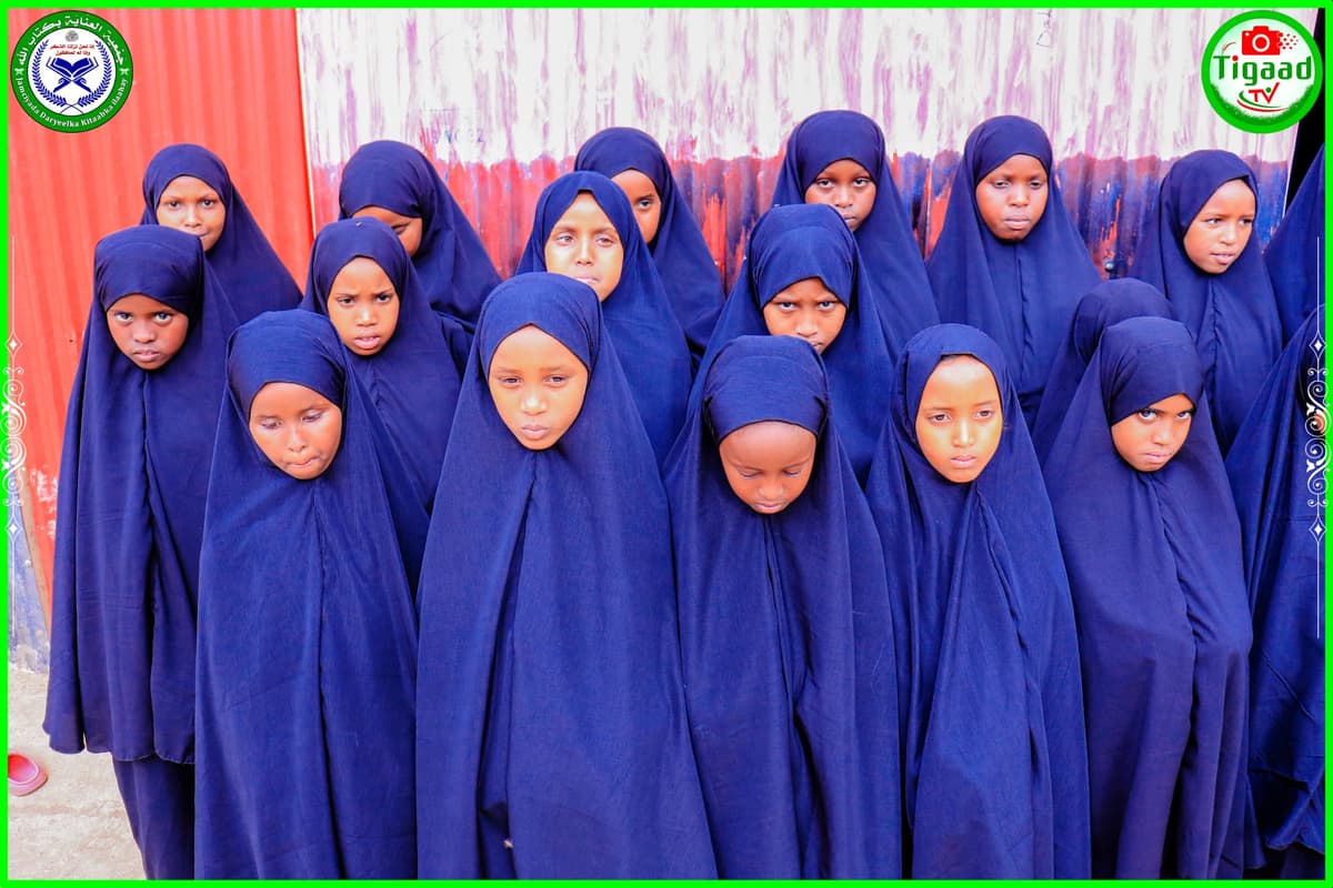 Orphan girls in hijabs at FZCDO