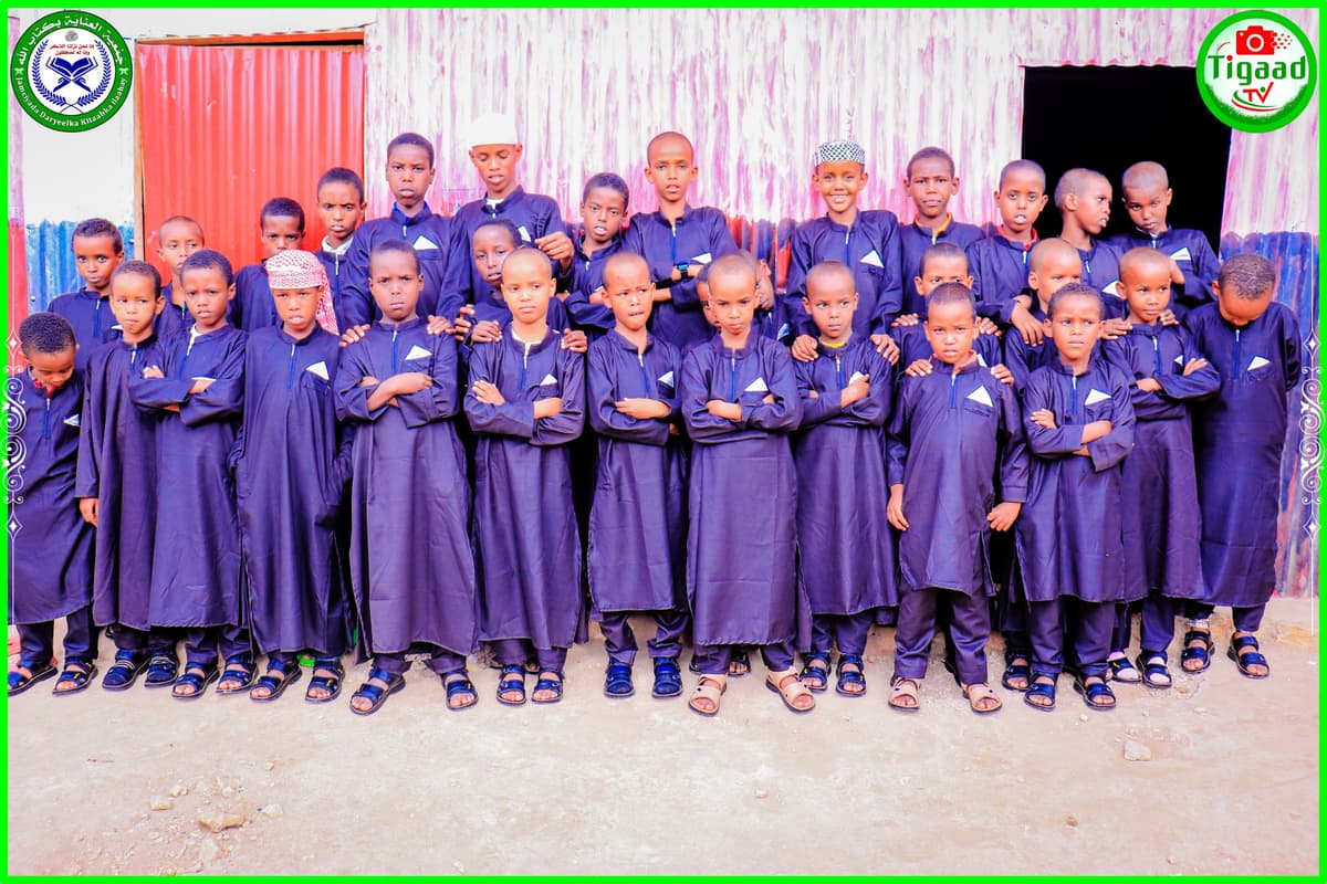 Orphan boys in navy uniforms