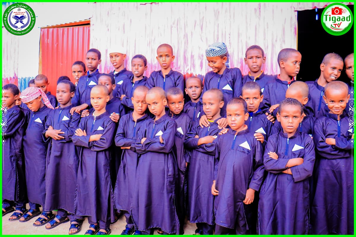 Orphan boys standing together